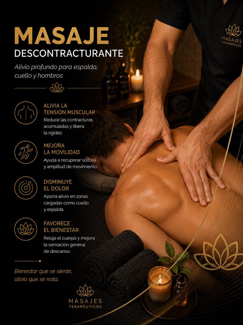 Masaje descontracturante realizado en la espalda