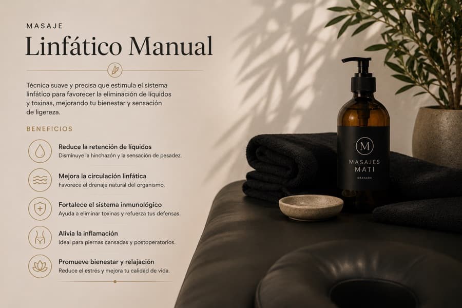 Drenaje linfático manual con movimientos suaves en las piernas